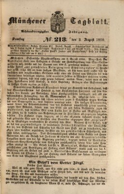 Münchener Tagblatt Samstag 3. August 1850