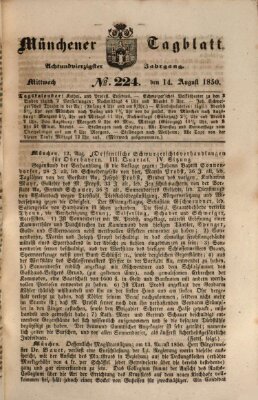 Münchener Tagblatt Mittwoch 14. August 1850