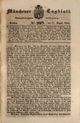 Münchener Tagblatt Samstag 17. August 1850