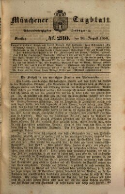 Münchener Tagblatt Dienstag 20. August 1850