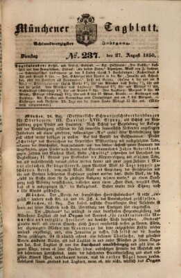 Münchener Tagblatt Dienstag 27. August 1850