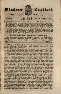 Münchener Tagblatt Samstag 31. August 1850