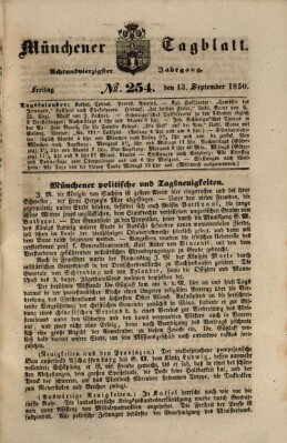 Münchener Tagblatt Freitag 13. September 1850