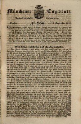 Münchener Tagblatt Samstag 14. September 1850