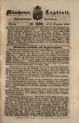 Münchener Tagblatt Sonntag 15. September 1850