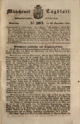 Münchener Tagblatt Donnerstag 26. September 1850