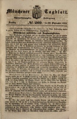 Münchener Tagblatt Samstag 28. September 1850