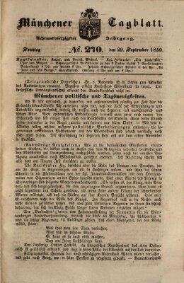 Münchener Tagblatt Sonntag 29. September 1850