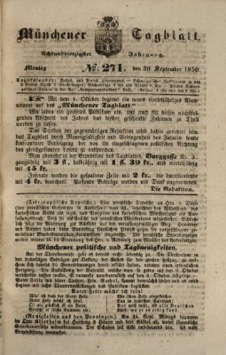 Münchener Tagblatt Montag 30. September 1850