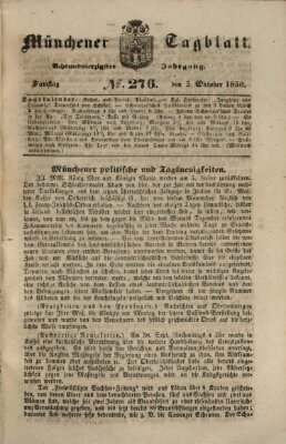 Münchener Tagblatt Samstag 5. Oktober 1850