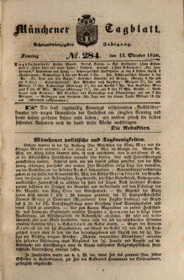 Münchener Tagblatt Sonntag 13. Oktober 1850