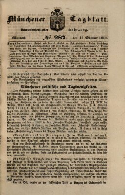 Münchener Tagblatt Mittwoch 16. Oktober 1850