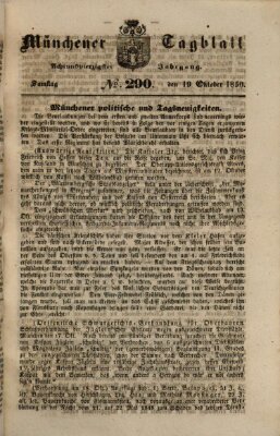 Münchener Tagblatt Samstag 19. Oktober 1850