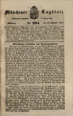 Münchener Tagblatt Mittwoch 23. Oktober 1850