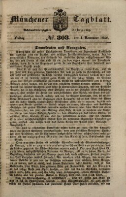 Münchener Tagblatt Freitag 1. November 1850