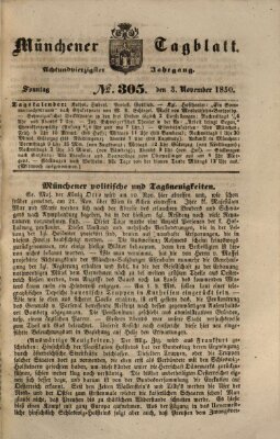 Münchener Tagblatt Sonntag 3. November 1850