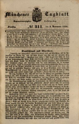 Münchener Tagblatt Samstag 9. November 1850