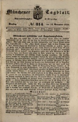 Münchener Tagblatt Dienstag 12. November 1850