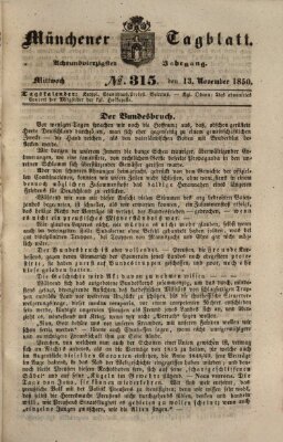 Münchener Tagblatt Mittwoch 13. November 1850