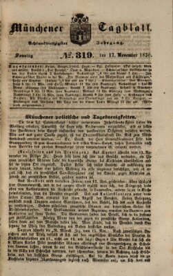 Münchener Tagblatt Sonntag 17. November 1850