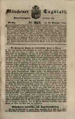 Münchener Tagblatt Dienstag 19. November 1850