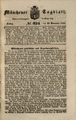 Münchener Tagblatt Freitag 22. November 1850