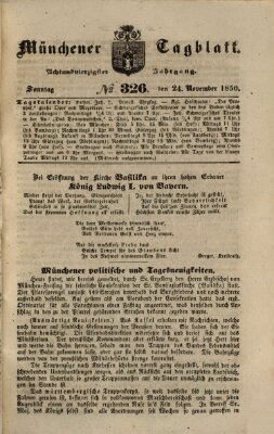 Münchener Tagblatt Sonntag 24. November 1850