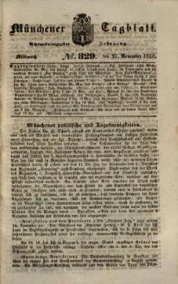 Münchener Tagblatt Mittwoch 27. November 1850