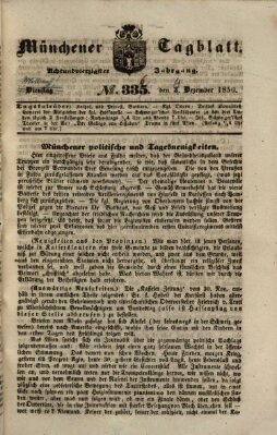 Münchener Tagblatt Mittwoch 4. Dezember 1850