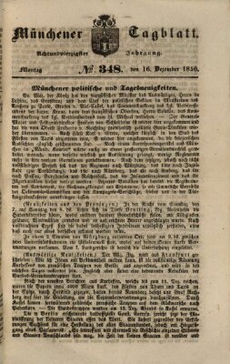 Münchener Tagblatt Montag 16. Dezember 1850