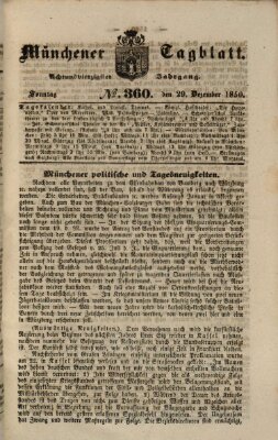 Münchener Tagblatt Sonntag 29. Dezember 1850