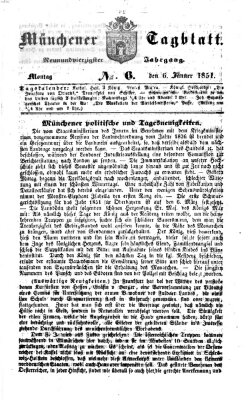 Münchener Tagblatt Montag 6. Januar 1851