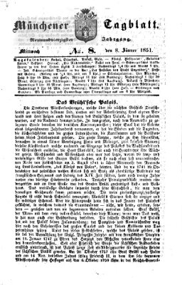 Münchener Tagblatt Mittwoch 8. Januar 1851