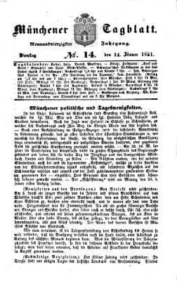 Münchener Tagblatt Dienstag 14. Januar 1851