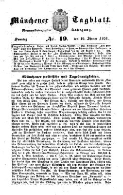 Münchener Tagblatt Sonntag 19. Januar 1851