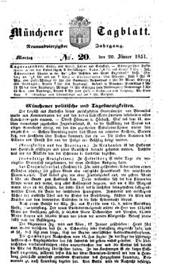 Münchener Tagblatt Montag 20. Januar 1851