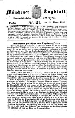 Münchener Tagblatt Dienstag 21. Januar 1851