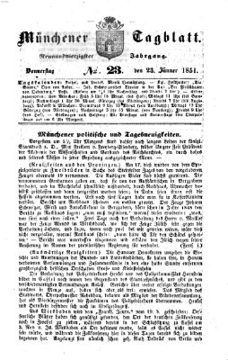 Münchener Tagblatt Donnerstag 23. Januar 1851