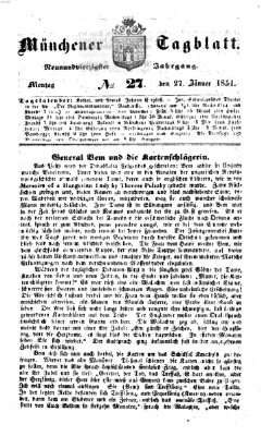 Münchener Tagblatt Montag 27. Januar 1851