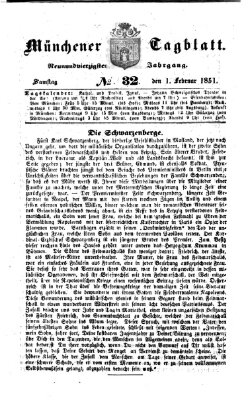 Münchener Tagblatt Samstag 1. Februar 1851