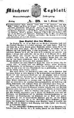 Münchener Tagblatt Freitag 7. Februar 1851