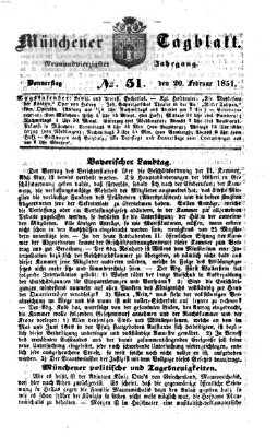 Münchener Tagblatt Donnerstag 20. Februar 1851