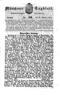 Münchener Tagblatt Samstag 22. Februar 1851