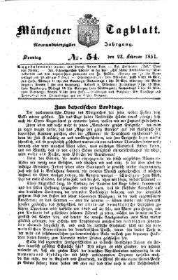 Münchener Tagblatt Sonntag 23. Februar 1851