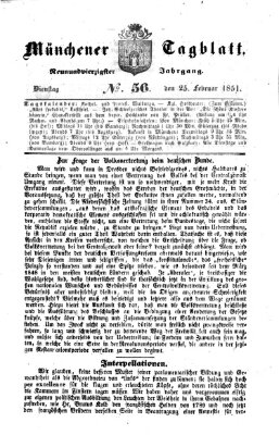 Münchener Tagblatt Dienstag 25. Februar 1851