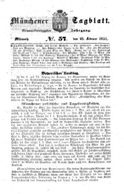 Münchener Tagblatt Mittwoch 26. Februar 1851