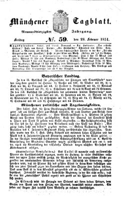 Münchener Tagblatt Freitag 28. Februar 1851