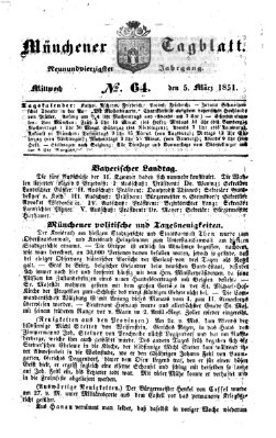 Münchener Tagblatt Mittwoch 5. März 1851