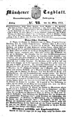 Münchener Tagblatt Freitag 14. März 1851