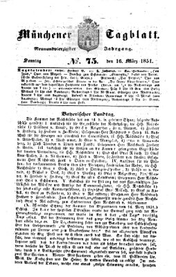 Münchener Tagblatt Sonntag 16. März 1851